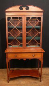 Antike Edwardian Sheraton China Kabinett Bücherregal
