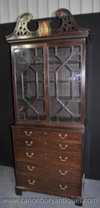 Antike George III Bureau Bücherregal Schreibtisch Mahagoni