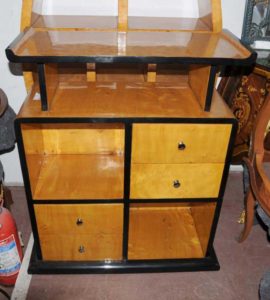 Art Deco Bücherregal Regalsystem Blonde Walnut Vintage Möbel Sideboard