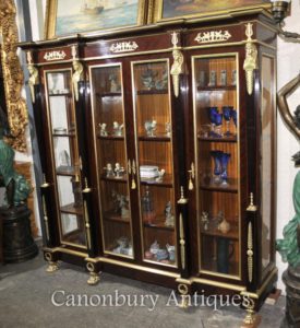 Französisches Reich Breakfront Bücherregal Schrank Möbel