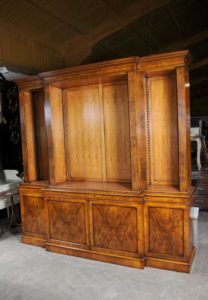 Regency Walnut Open Breakfront Bücherregal Bibliothek Regal Buch Fall