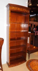 Tall Regency Sheraton Offene Bücherregal Burl Walnut Bücherregale