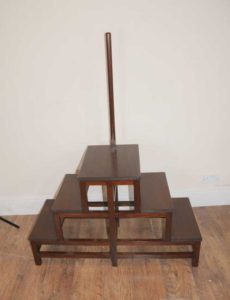 Viktorianische Bibliothek Steps Leiter Mahagoni Buch Fall