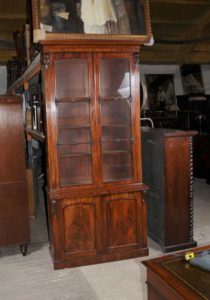 William IV Mahagoni verglasten Bücherregal Schrank Bücherregale Möbel