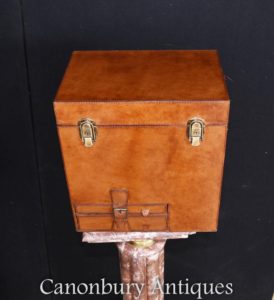 Englisch Leder Hamper Champagner Weinkühler Eis Eimer Dampfer Trunk Box