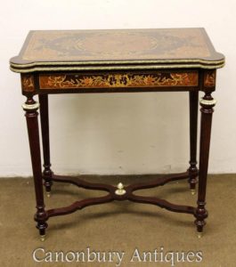 LOUIS XVI INTARSIEN INLAY SCHACH SPIELE TISCH SIDE CONSOLE TISCHE