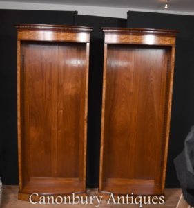 Pair Regency Open Bücherregale in Walnut Open Front Bücherregal