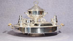 Antike Sheffield Silber Platte Lazy Susan Server Dish