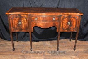Antique Sheraton Sideboard Server Buffet Flamme Mahagoni 1920er Jahre