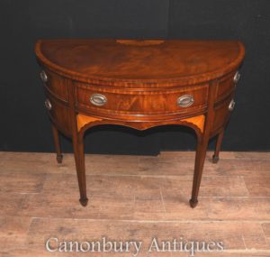 Flamme Mahagoni Sheraton Demi Lune Sideboard Buffet Server
