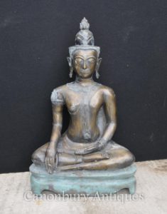 Große Bronze Nepalesische Buddha-Statue Buddhismus Buddhistische Kunst Nepal