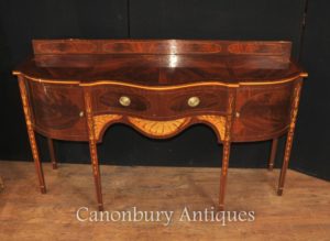 Hepplewhite Mahagoni Sideboard Server Buffet Intarsien Inlay Englische Möbel
