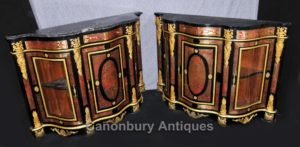Pair Boulle Inlay Schränke Sideboards Französisch Louis XVI Credenza