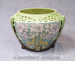 Simple Art Nouveau Porcelana Floral Planter Cerámica China Pot