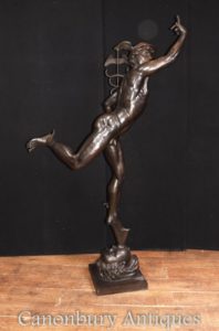 XL Italienische Bronze Quecksilber Statue Casting Hermes von Giambologna