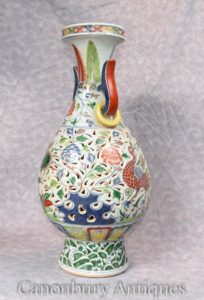 Único chino porcelana Dragon Vase Urna Qianlong Cerámica