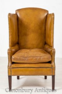 Antiker Porters Stuhl - Georgian Leather Circa 1800