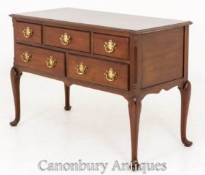 Königin Anne Lowboy - Mahagoni Brust Sideboard 1880