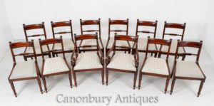 Set Regency Esszimmerstühle - Mahagoni Antike Möbel