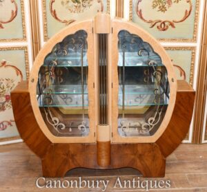 Art Deco Vitrine - Walnuss Vintage 1920