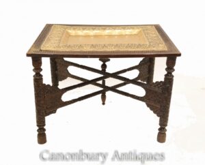 Damaskan Kaffee Beistelltisch - Arabesque Messing Tablett