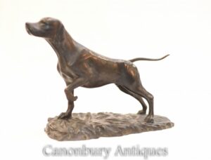Englische Bronze Pointer Dog Statue - Hundeskulptur