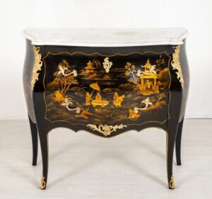 Louis XVI Chinoiserie Bombe Commode - Antike Kommoden 1880