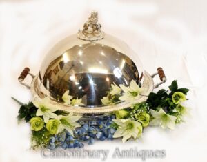 Silver Plate Domed Serving Platter Essen Fleisch Georgian Geschirr