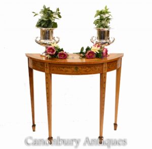 Adams Konsolentisch - Demi Lune Satinwood Hall Tische