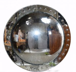Großer Regency Convex Mirror - Glasrundes Interieur
