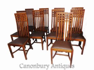 Set 10 Esszimmerstühle für Kunsthandwerk - Charles Rennie Mackintosh Manner 1910