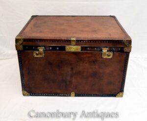 Vintage Leder Gepäckkoffer - Dampfer Kofferraum Couchtisch Box